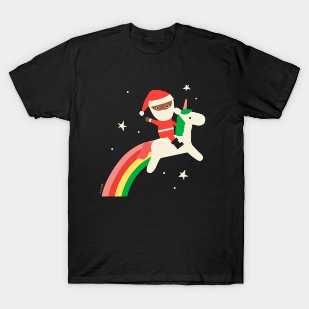 Santa Unicorn T-Shirt by Ann Kelle